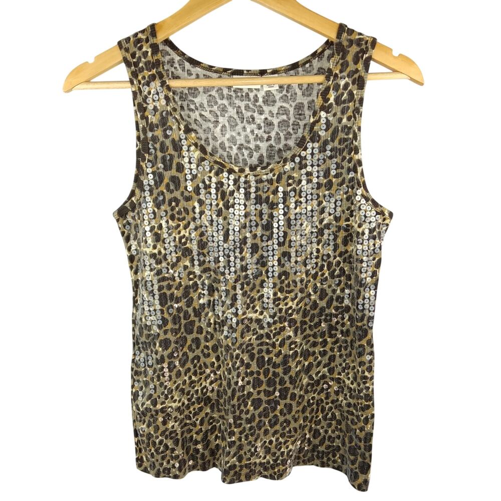 Cato Leopard Sequin Tank Top